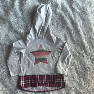 🎀 Garanimals LS Hooded Shirt Gray Red Black Super Cute